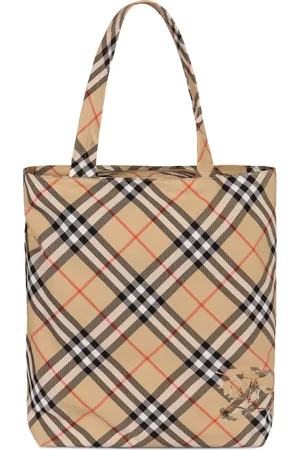 Burberry Homme, Sacs, , Taille: ONE Size Sac Fourre-Tout en Tissu à Carreaux avec Fermeture Éclair