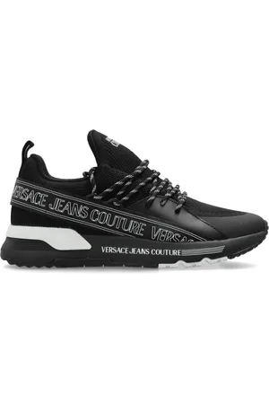 VERSACE Homme, Chaussures, Noir, Taille: 40 EU Baskets avec logo imprimé