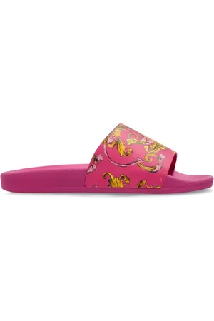 VERSACE Femme, Chaussures, Rose, Taille: 41 EU Sandales en caoutchouc avec impression