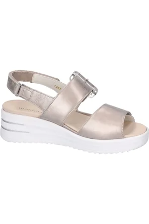 Waldläufer Femme, Chaussures, Gris, Taille: 36 EU Confortable sandale large argent