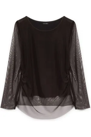 Fiorella rubino Femme, Tops, Noir, Taille: 42 FR T-shirt en tulle