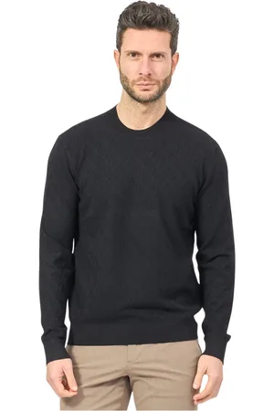 Armani Exchange Homme, Pulls, Bleu, Taille: S Pull Bleu avec Motif Logo Ton sur Ton