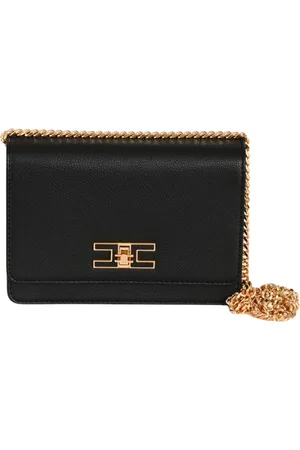 Elisabetta Franchi Femme, Sacs, Noir, Taille: ONE Size Petit sac bandoulière avec plaque logo
