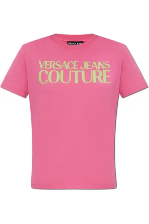 VERSACE Femme, Tops, Rose, Taille: 36 FR T-shirt avec logo imprimé