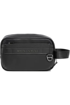 Armani Exchange Homme, Sacs, Noir, Taille: ONE Size Trousse de Toilette Simple avec Fermeture Éclair