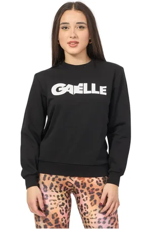 GAËLLE Femme, Sweatshirts et sweats à capuche, Noir, Taille: 36 FR Pull noir avec logo frontal