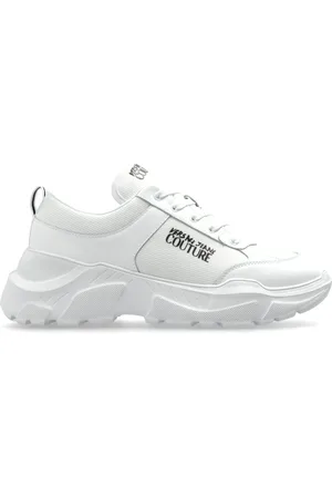 VERSACE Homme, Chaussures, Blanc, Taille: 45 EU Baskets avec logo imprimé