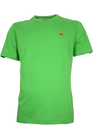 Aeronautica Militare Homme, Tops, Vert, Taille: M T-shirt Basique en Coton Vert Col Rond