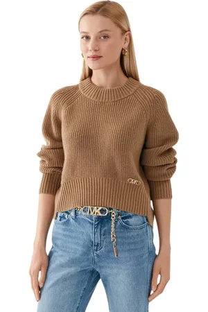 Michael Kors Femme, Pulls, Brun, Taille: 36 FR Pullover côtelé marron