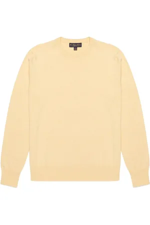 Brooks Brothers Homme, Pulls, Jaune, Taille: XL Pull Supima en Coton