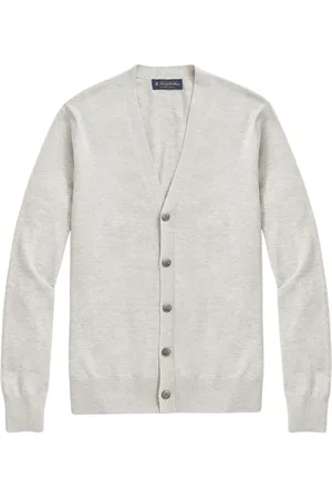 Brooks Brothers Homme, Pulls, Gris, Taille: M Gilet boutonné en coton Supima
