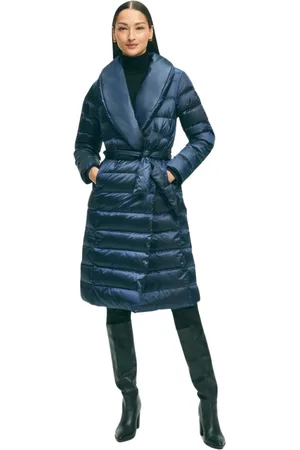 Brooks Brothers Femme, Manteaux, Bleu, Taille: 40 FR Manteau en nylon marine