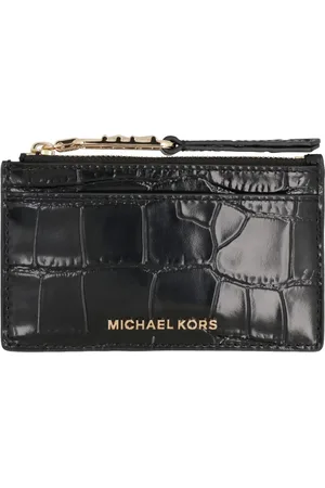 Michael Kors Femme, Accessoires, Noir, Taille: ONE Size Porte-cartes et porte-monnaie effet croco
