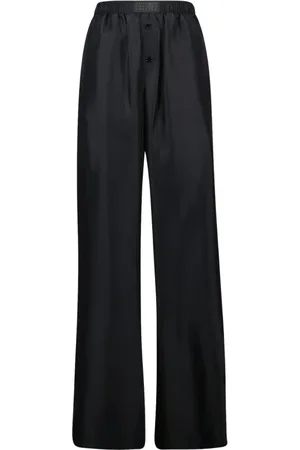 Maison Margiela Femme, Pantalons, Noir, Taille: 36 FR Pantalon Droit en Soie