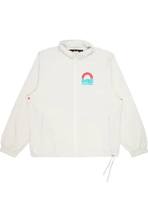 Deus Ex Machina Homme, Vestes, Blanc, Taille: M Veste Coach en Nylon Imprimé Surfboards