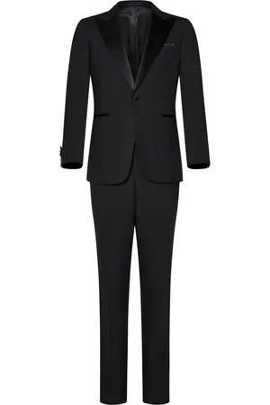 LOW BRAND Homme, Costumes, Bleu, Taille: S Costume Smoking Noir avec Détails en Satin