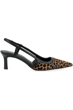 Michael Kors Femme, Chaussures, Brun, Taille: 38 EU Escarpins Slingback Alora à Imprimé Léopard