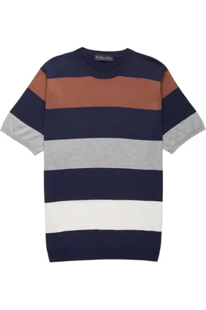 Brooks Brothers Homme, Pulls, Bleu, Taille: M Pull en coton et soie