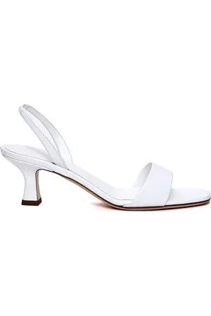 3Juin Femme, Chaussures, Blanc, Taille: 40 EU Sandales en Cuir Blanc Style Élégant