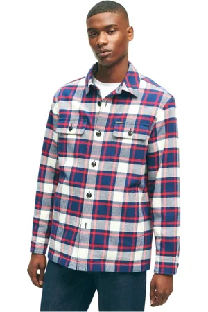 Brooks Brothers Homme, Chemises, Bleu, Taille: 2XL Veste-chemise en coton bleu marine