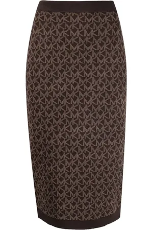 Michael Kors Femme, Jupes, Brun, Taille: 36 FR Jupe Eco Mega Dot Logo