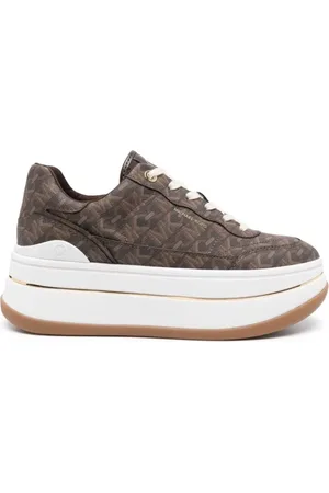 Michael Kors Femme, Chaussures, Brun, Taille: 40 EU Baskets plateforme Hayes Empire Signature Logo