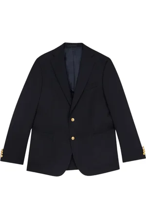 Brooks Brothers Homme, Vestes, Bleu, Taille: M Blazer Marine en Laine Vierge