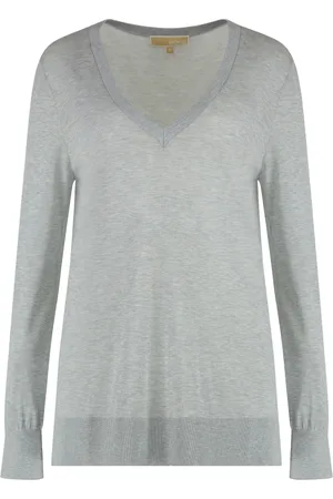 Michael Kors Femme, Pulls, Gris, Taille: 38 FR Pull en Maille Côtelée