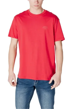 Armani Exchange Homme, Tops, Rouge, Taille: S T-shirt Rouge Col Rond Uni