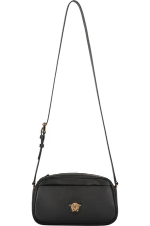 VERSACE Femme, Sacs, Noir, Taille: ONE Size Sac bandoulière en cuir avec logo métallique