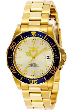 Invicta Homme, Accessoires, Jaune, Taille: ONE Size Montre Automatique Pro Diver Or