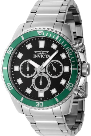 Invicta Homme, Accessoires, Gris, Taille: ONE Size Chronographe Montre Analogique en Acier Inoxydable