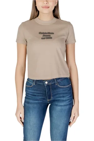 Calvin Klein Femme, Tops, , Taille: 42 FR T-shirt en coton pour femmes