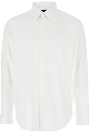 THEORY Homme, Chemises, Blanc, Taille: M Chemise Blanche à Col Pointu en Mélange de Coton