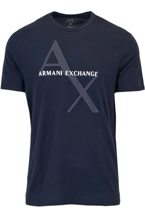 Armani Exchange Homme, Tops, Bleu, Taille: S T-shirt Bleu avec Logo Manches Courtes
