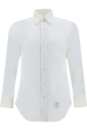 Thom Browne Homme, Chemises, Blanc, Taille: S Chemise Classique en Coton à Manches Longues