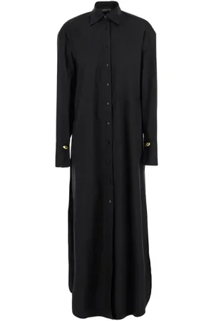 FEDERICA TOSI Femme, Robes, Noir, Taille: 40 FR Chemise noire longue avec détails métalliques