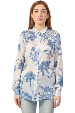 Guess Femme, Blouses et Chemises, Multicolore, Taille: 36 FR Chemise à boutons à imprimé floral