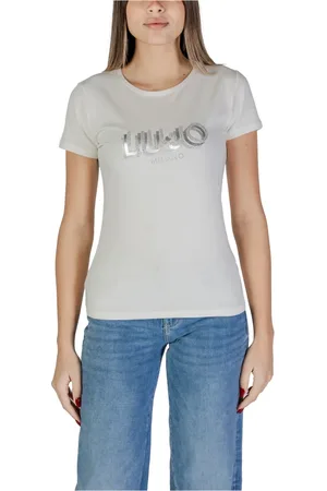 Liu Jo Femme, Tops, Blanc, Taille: 42 FR T-shirt Blanc à Manches Courtes et Col Rond