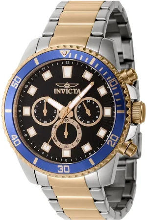 Invicta Homme, Accessoires, Jaune, Taille: ONE Size Chronographe Bicolore Montre en Acier Inoxydable