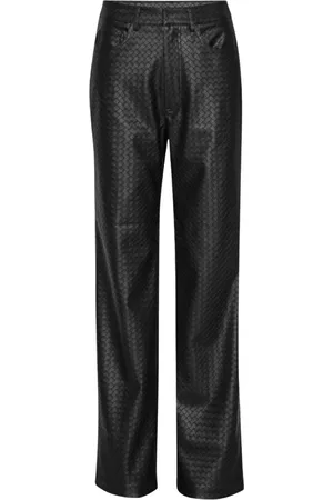 ROTATE Femme, Pantalons, Noir, Taille: 42 FR Pantalon Droit Tressé Chic