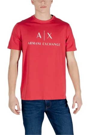 Armani Exchange Homme, Tops, Rouge, Taille: XS T-shirt Rouge Imprimé Col Rond