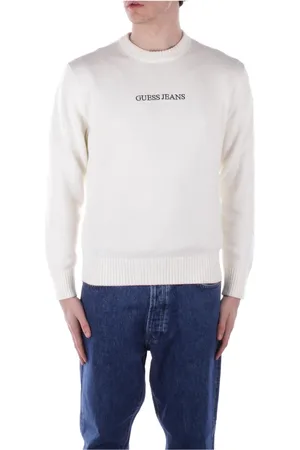 Guess Homme, Pulls, Blanc, Taille: L Pull Logo Coupe Classique Coton