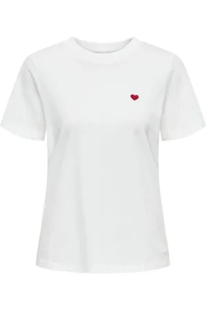 JACQUELINE DE YONG Femme, Tops, Blanc, Taille: 40 FR T-shirt en Coton pour Femme Collection Printemps/Été