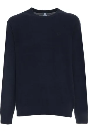 Sergio Tacchini Homme, Pulls, Bleu, Taille: L Pull en Laine à Col Rond avec Logo Visible