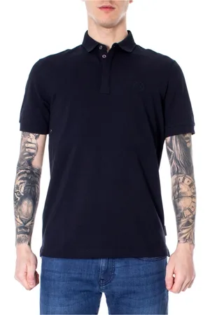 Armani Exchange Homme, Tops, Bleu, Taille: S Polo Bleu Uni