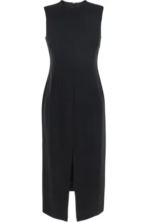 THEORY Femme, Robes, Noir, Taille: 38 FR Robe sans manches noire avec fente avant