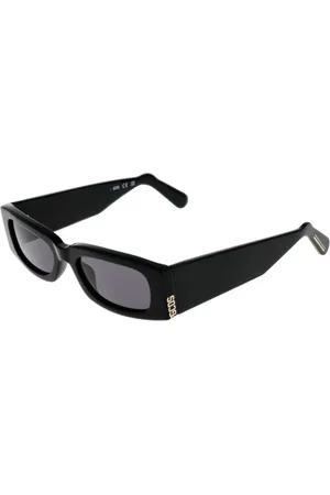 GCDS Unisex, Accessoires, Noir, Taille: ONE Size Lunettes de Soleil Noires Rectangulaires avec Protection UV