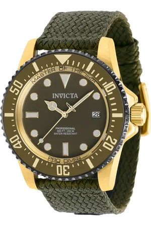 Invicta Homme, Accessoires, Vert, Taille: ONE Size Montre Analogique Automatique en Vert Olive
