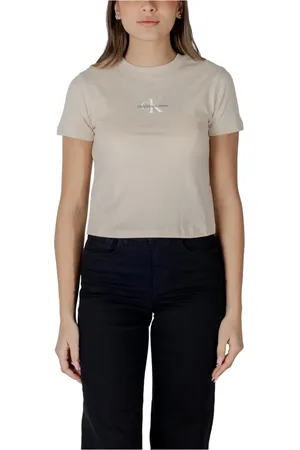 Calvin Klein Femme, Tops, , Taille: 36 FR T-shirt en Coton Classique Décontracté